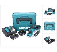 Makita DKP 180 RGJ Rabot sans fil 18 V 82 mm + 2x batterie 6,0 Ah + chargeur + Makpac