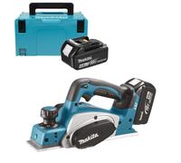 Makita DKP180RFJ Rabot À Batteries 18V Li-Ion Set (2x Batterie 3.0Ah) Dans MAKPAC - 82mm