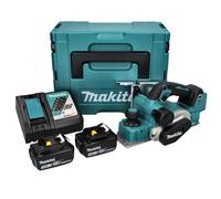 Makita DKP181RFJ Rabot sans fil 82mm 18V Brushless + 2x Batteries 3,0 Ah + Chargeur + Coffret Makpac