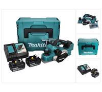 Makita DKP181RFJ Rabot sans fil 82mm 18V Brushless + 2x Batteries 3,0 Ah + Chargeur + Coffret Makpac