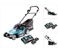 Makita DLM 382 CT2 Tondeuse à gazon sans fil 36 V ( 2x 18 V ) 38 cm 40 l + 2x batterie 5,0 Ah + double chargeur