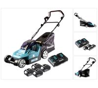 Makita DLM 382 PG4 batterie tondeuse 36 V ( 2x 18 V ) 38 cm 40 l + 4x batterie 6,0 Ah + double chargeur
