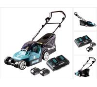 Makita DLM 382 PM2 Tondeuse à gazon sans fil 36 V ( 2x 18 V ) 38 cm 40 l + 2x Batteries 4,0 Ah + Chargeur double