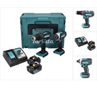 Makita DLX 2131 TJ Kit combiné sans fil 18 V avec DHP 482 62 Nm + DTD 152 165 Nm + 2x batterie 5,0 Ah + chargeur + Makpac