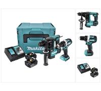 Makita DLX 2271 TJ Kit combiné perceuse-visseuse sans fil DDF 484 + marteau perforateur sans fil DHR 171 + 2x batterie 5,0 Ah + chargeur + Makpac