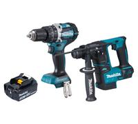 Makita DLX 2278 F1 Kit combiné batterie + perceuse-visseuse à percussion 54 Nm DHP 484 + marteau perforateur 1,2 J DHR 171 + 1x batterie 3,0 Ah - sans chargeur