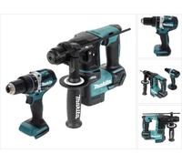 Makita DLX 2278 Kit combiné sans fil Brushless + perceuse-visseuse à percussion DHP 484 54 Nm + DHR 171 Marteau perforateur 1,2 J Solo - sans batterie, sans chargeur