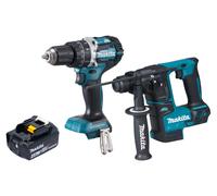 Makita DLX 2278 M1 Kit combiné batterie + perceuse-visseuse à percussion 54 Nm DHP 484 + marteau perforateur 1,2 J DHR 171 + 1x batterie 4,0 Ah - sans chargeur
