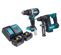 Makita DLX 2278 ST Kit combiné batterie + perceuse-visseuse à percussion 54 Nm DHP 484 + marteau perforateur 1,2 J DHR 171 + 2x batterie 5,0 Ah + chargeur de batterie