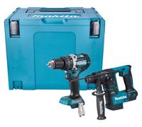 Makita DLX 2278 ZJ Kit combiné batterie + perceuse-visseuse à percussion 54 Nm DHP 484 + marteau perforateur 1,2 J DHR 171 + Makpac - sans batterie, sans chargeur