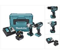 Makita DLX 2452 TJ Kit combiné batterie voiture DTW 300 Visseuse à choc + DDF 485 Perceuse-visseuse + 2x batterie 5,0 Ah + chargeur + Makpac