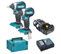 Makita DLX2236TJ1 18V 2-pièces combopack 2x DTD153 3x 5.0Ah