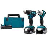 Makita DLX2339J Pack Outils Sans-fil - 18V Li-ion - Visseuse - Perceuse (DDF482) Et Visseuse À Percussion (DTD156) - 2 Batteries 3,0 Ah - Mbox