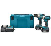 Makita DLX2507TJ Set Combiné Perceuse À Percussion DHP489 Et Visseuse À Percussion DTD153Z Batterie 5,0 Ah (2 Pièces), Dans Mbox
