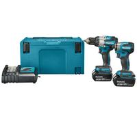 Makita DLX2528TJ 18 V Li-ion Batterie Perceuse À Percussion/visseuse (DHP489) & Visseuse À Percussion (DTD173) Kit Combiné (2x Batterie 5,0 Ah) Dans Mbox