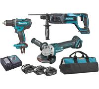 Makita DLX3078TX1 Ensemble de 3 machines DGA504+DHR241+DDF482 (3x5,0Ah+DC18RC)