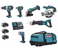 Makita DLX6011 machines sans fil Set 18V Li-ion (DHP458Z+DSS610Z+DJR181Z+DTD146Z+DGA452Z+D