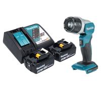 Makita DML 808 RT Projecteur portatif sans fil 14,4 / 18 V 190 lm LED + 2x batterie 5,0 Ah + chargeur