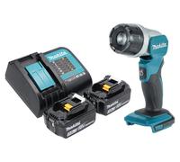 Makita DML 808 SF Projecteur portatif sans fil 14,4 / 18 V 190 lm LED + 2x batterie 3,0 Ah + chargeur
