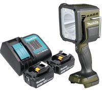 Makita DML 812 SF Projecteur portatif sans fil 18 V 1250 lm LED Olive Grn Outdoor Adventure Edition spéciale + 2x batterie 3,0 Ah + chargeur