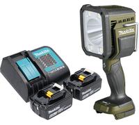 Makita DML 812 SG Projecteur portatif sans fil 18 V 1250 lm LED Olive Grn Outdoor Adventure édition spéciale + 2x batterie 6,0 Ah + chargeur