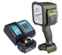 Makita DML 812 SM1 Projecteur portatif sans fil 18 V 1250 lm LED Olive Grn Outdoor Adventure Edition spéciale + 1x batterie 4,0 Ah + chargeur