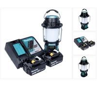 Makita DMR056RG Radio de chantier sans fil FM/DAB+ IP65 360° 18V avec lanterne + 2x Batteries 6,0Ah + Chargeur