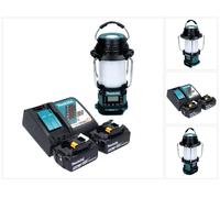 Makita DMR056RT Radio de chantier sans fil FM/DAB+ IP65 360° 18V avec lanterne + 2x Batteries 5,0Ah + Chargeur