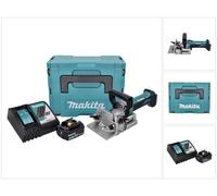 Makita DPJ 180 RM1J Fraiseuse rainureuse sans fil 18 V 100 mm + 1x batterie rechargeable 4,0 Ah + chargeur + Makpac