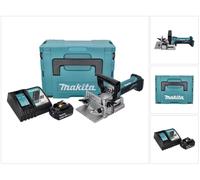 Makita DPJ 180 RT1J Machine à rainurer sans fil 18 V 100 mm + 1x Batterie 5,0 Ah + Chargeur + Makpac