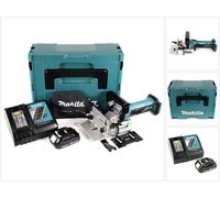 Makita DPJ 180 RY1J 18 V Li-Ion Fraiseuse rainureuse sans fil en Makpac + 1 x 1.5 Ah batterie + chargeur + chargeur de batterie.