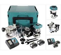 Makita DRT 50 RF1J X2 Aflleureuse multifonctions sans fil, sans balai, 18 V Li-Ion - avec module de fraisage + 2x Batteries 3.0 + Chargeur + Makpac