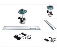 Makita DRT 50 Z Fraiseuse multifonctions sans fil 18V Brushless Solo + Adaptateur de guide-chaîne + Guide-chaîne 1000mm - sans batterie, sans chargeur
