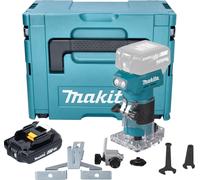 Makita DRT 52 A1J Affleureuse sans fil 18 V 6 mm Brushless + 1x batterie 2,0 Ah + Makpac - sans chargeur