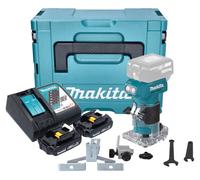 Makita DRT 52 RYJ Affleureuse sans fil 18 V 6 mm Brushless + 2x batterie 1,5 Ah + chargeur + Makpac