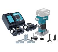 Makita DRT 52 SY Fraiseuse de bords sans fil 18 V 6 mm Brushless + 2x batterie 1,5 Ah + chargeur