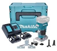 Makita DRT 52 SYJ Affleureuse sans fil 18 V 6 mm Brushless + 2x batterie 1,5 Ah + chargeur + Makpac
