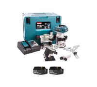 MAKITA DRT50RTJX2 Affleureuse Sans-fil 18V Batterie LI-ion - (2x 5,0h) Dans Mbox