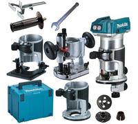 MAKITA Fraiseuse combinée sans fil avec accessoires Li-ion 18V, sans batterie Z DRT50ZJX2