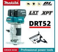 Makita DRT52 Défonceuse sans fil rechargeable, outil de rainurage sans balais, machine de fraisage et de gravure pour le travail du bois No battery