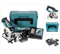 Makita DSS 501 RGJ Scie circulaire sans fil 18 V - Li-ion - 136 mm + 2x Batteries 6,0 Ah + Chargeur + Coffret Makpac