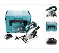 Makita DSS 611 Y1J Scie circulaire sans fil 18V 165 mm dans Makpac + 1x 1,5Ah batterie - sans chargeur
