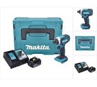 Makita DTD 152 RM1J 18V Li-Ion Visseuse à chocs sans fil avec boîtier Makpac + 1x Batterie BL 1840 4,0 Ah Li-Ion + Chargeur rapide DC 18 RC