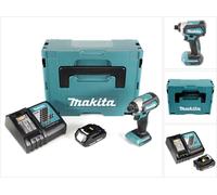Makita DTD 153 RA1J Clé à choc sans fil 18 V 170 Nm 1/4'' Brushless + 1x batterie 2,0 Ah + chargeur + Makpac
