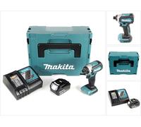 Makita DTD 153 RFJ Visseuse à percussion sans fil 18V, sans balai + 1x Batterie BL 1850 B 5,0 Ah + Chargeur rapide DC 18 RC + Makpac 2