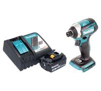 Makita DTD 154 RF1 hoc sans fil 18 V 175 Nm 1/4" Brushless + 1x batterie 3,0 Ah + chargeur