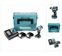 Makita DTD 154 RTJ 18 V Li-Ion Visseuse à chocs sans fil avec boîtier MakPac + 2x Batteries BL1850 5,0 Ah + Chargeur rapide DC18RC