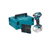 Makita DTD173ZJX2 LXT 18 V Li-ion Visseuse À Chocs Corps Dans Mbox Avec Jeu D'embouts - 1/4" - 180 Nm