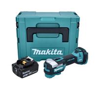 Makita DTM 52 T1J Outil multifonction Découpeur-ponceur sans fil Brushless Starlock Max 18 V + 1x Batterie 5,0Ah + Coffret Makpac - sans chargeur