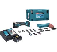 Makita DTM 52 T1JX2 Outil multifonctions sans fil 18 V Starlock Max Brushless + 1x batterie 5,0 Ah + chargeur + 43 pcs. d'accessoires + Makpac